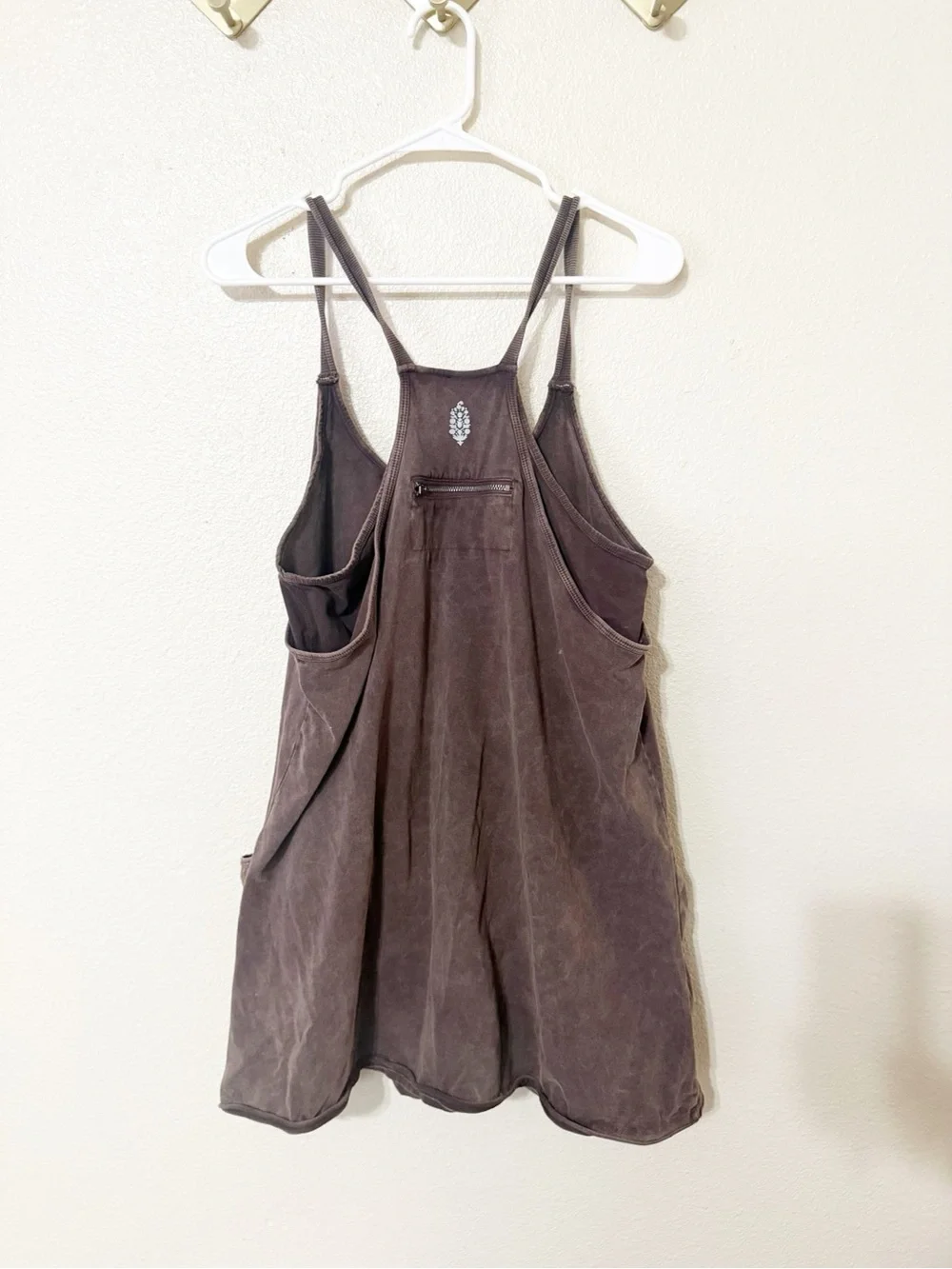 Free People x FP Movement Hot Shot Mini Romper Dress in Chocolate size large